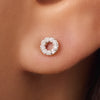 14 Karat Gold with Diamonds Diamond Open Halo Studs (0.11 ct) - 3