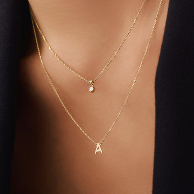 14 Karaat Goud Essential Initial Letter Set - 4