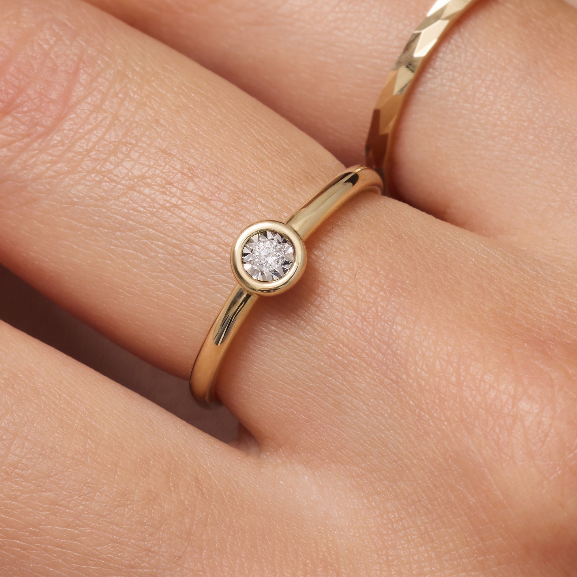 Illusion Set Diamond Ring (0.03 ct) 14 Karat Gold for Women