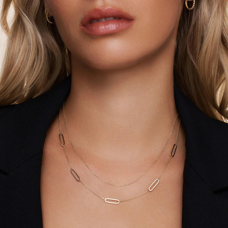 Stationed Paperclip Halskette