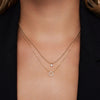14 Karat Gold Bezel Set Cubic Zirconia Beaded Pendant Necklace - 2