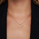 Bezel Set Cubic Zirconia Beaded Pendant Necklace