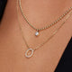 Bezel Set Cubic Zirconia Beaded Pendant Necklace
