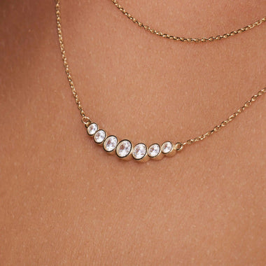 14 Karat Gold Cubic Zirconia Trail Necklace - 3