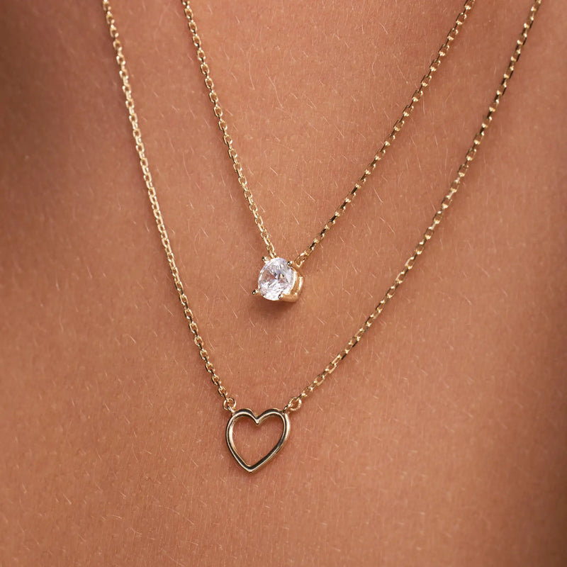 Hart Zirkonia Kettingen Set