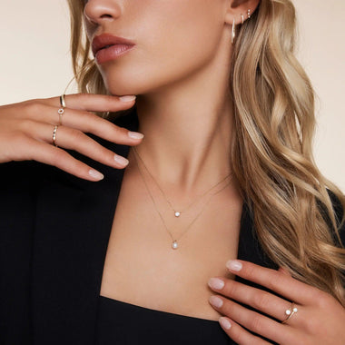 14 Karaat Goud Parel Pendant Ketting - 5