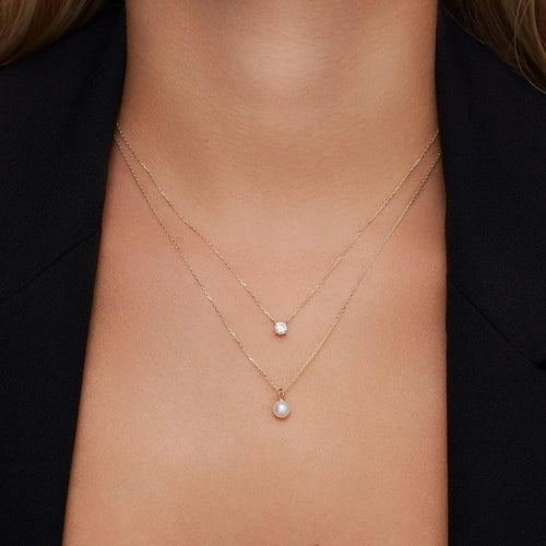 14 Karat Gold Pearl Pendant Necklace