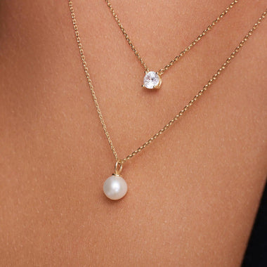 14 Karat Gold Pearl Pendant Necklace - 3