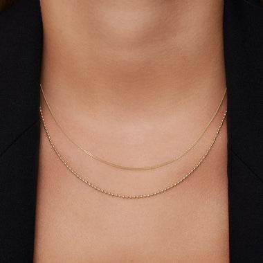 14 Karat Gold Baby Curb Chain Necklace - 2