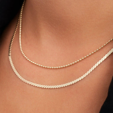 14 Karat Gold Serpentine Chain Necklace - 3