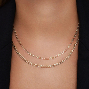 Or 14 Carats Collier Chaîne Curb - 2