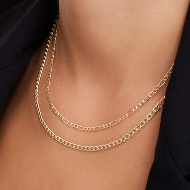 14 Karat Gold Figaro Chain Necklace - 3