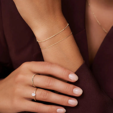 14 Karaat Goud Stationed Essential Armbanden Set - 5