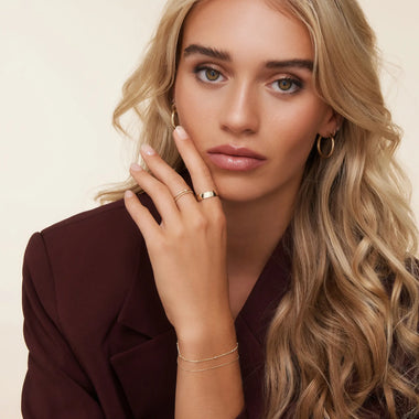 18 Karat Gold Stationed Essential Bracelets Set - 11