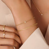 14 Karat Gold Slim Curb Chain Bracelet - 3