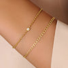 14 Karat Gold Slim Curb Chain Bracelet - 2
