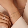585er Gold mit Diamanten Diamant Halo Armband (0.05 ct) - 3
