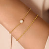 14 Karat Gold with Diamonds Four Prong Diamond Halo Bracelet (0.05 ct) - 2