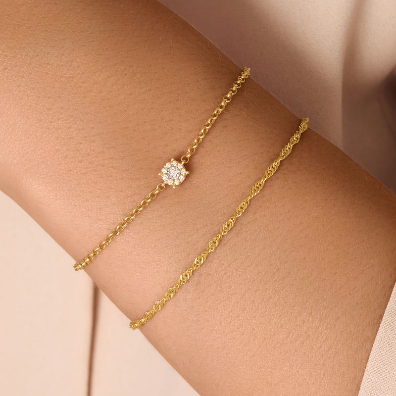Four Prong Diamond Halo Bracelet (0.05 ct)