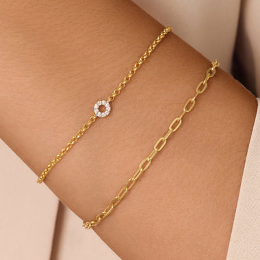 14 Karat Gold with Diamonds Diamond Open Halo Bracelet (0.05 ct) - 2