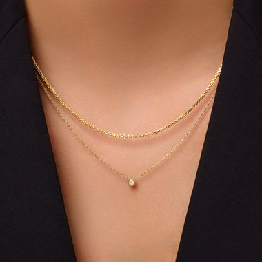 Or 14 Carats Set de Chaîne Box - 3