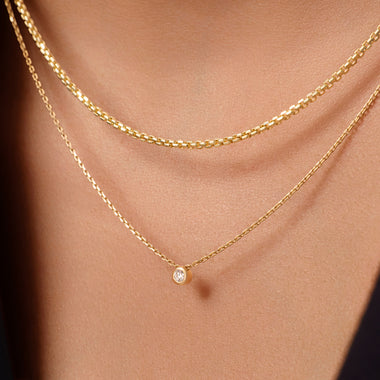 Or 14 Carats Set de Chaîne Box - 4