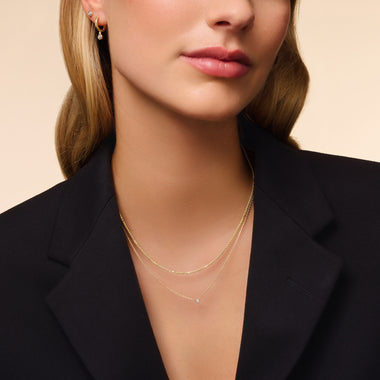 14 Karat Gold with Diamond Bold Bezel Set Diamond Pendant Necklace (0.05 ct) - 5