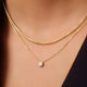 Four Prong Diamant Halo Pendant Ketting (0.05 ct)