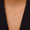 585er Gold mit Diamant Six Prong Diamant Linked Anhänger Halskette (0.10 ct) - 2