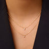 585er Gold mit Diamant Four Prong Diamant Linked Anhänger Halskette (0.05 ct) - 2