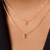 585er Gold mit Diamant Four Prong Diamant Linked Anhänger Halskette (0.07 ct) - 3