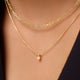 Four Prong Diamant Linked Anhänger Halskette (0.08 ct)