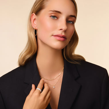 14 Karat Gold with Diamonds Diamond Cluster Linked Pendant Necklace (0.15 ct) - 8