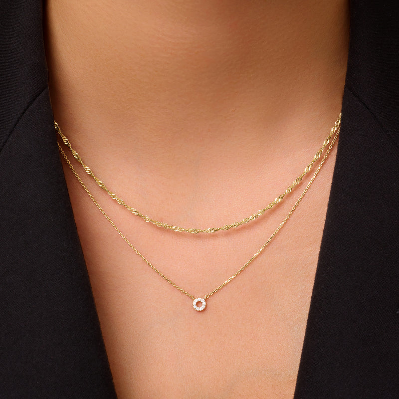Diamond Open Halo Pendant Necklace (0.05 ct)