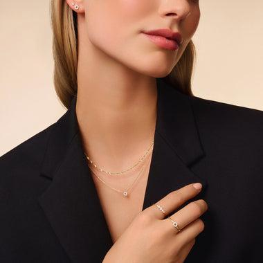 14 Karat Gold with Diamonds Diamond Open Halo Pendant Necklace (0.05 ct) - 5