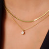 14 Karat Gold with Diamonds Six Prong Diamond Cluster Linked Pendant Necklace (0.10 ct) - 3
