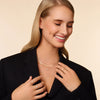 14 Karat Gold with Diamonds Six Prong Diamond Cluster Linked Pendant Necklace (0.10 ct) - 8