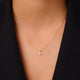 Diamond Halo Linked Pendant Necklace (0.05 ct)