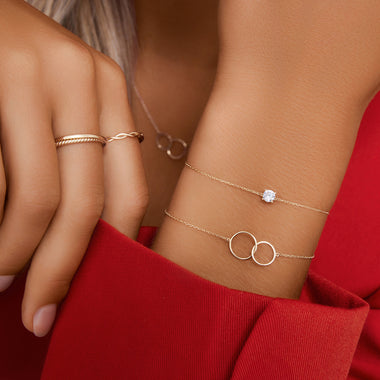 14 Karat Gold Linked Infinity Bracelet - 3