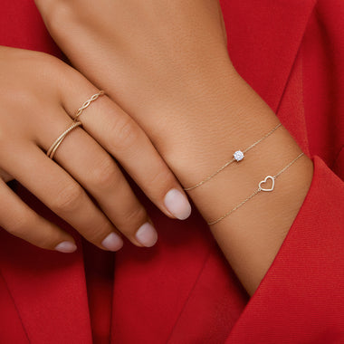 14 Karaat Goud Open Hart Armband - 3