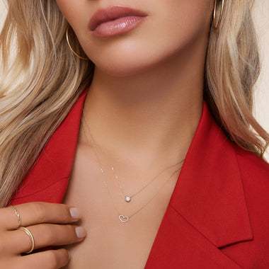 14 Karat Gold Bezel Set Cubic Zirconia Pendant Necklace - 5