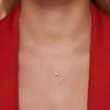 14 Karat Gold Bezel Set Cubic Zirconia Pendant Necklace - 2