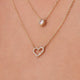 Pavé Cubic Zirconia Open Heart Pendant Necklace