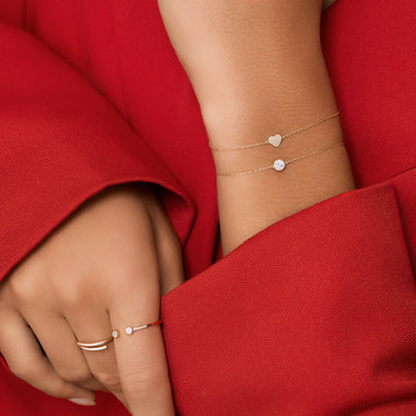 14 Karat Gold Heart Bracelet - 3