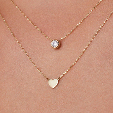 14 Karat Gold Heart Pendant Necklace - 3