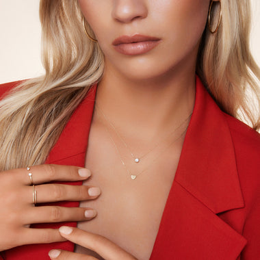 14 Karaat Goud Hart Pendant Ketting - 8