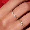 14 Karat Gold Cubic Zirconia Open Stacker Ring - 2