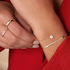 14 Karat Gold Pavé Cubic Zirconia Round Bracelet - 3