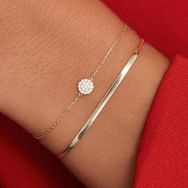 14 Karat Gold Pavé Cubic Zirconia Round Bracelet - 2