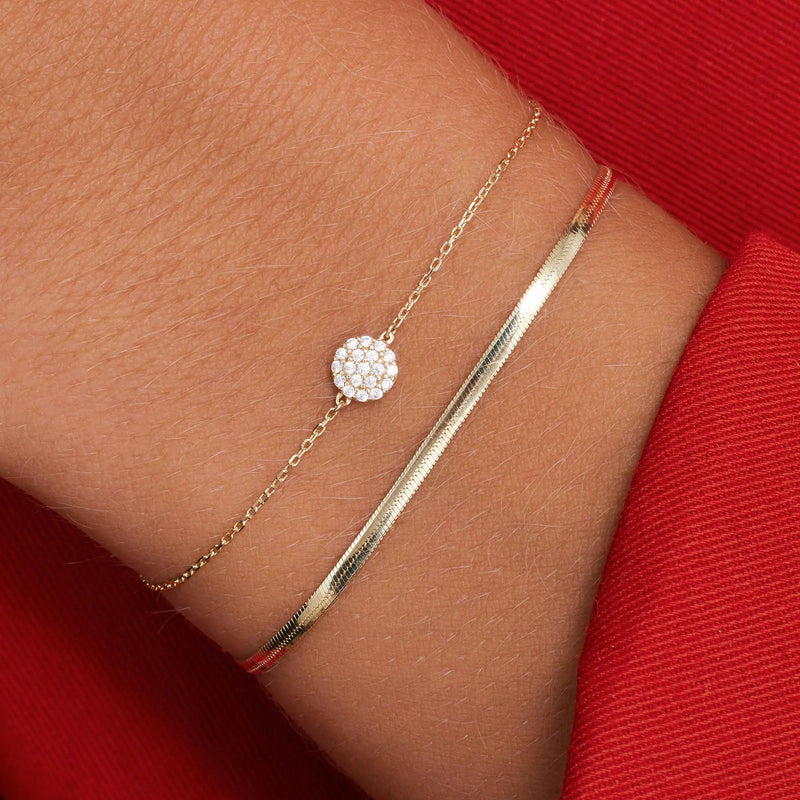 Pavé Cubic Zirconia Round Bracelet